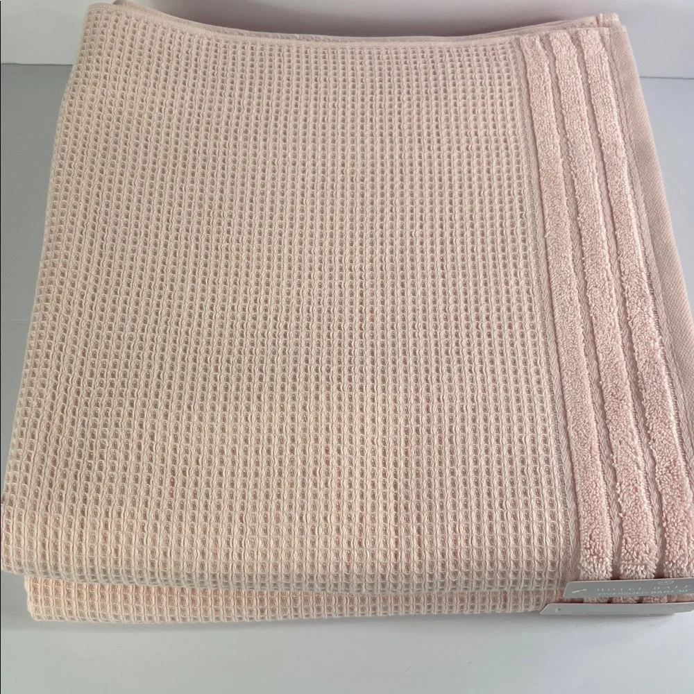 Hotel Balfour Oversized Bath Towels Pink Luxury Waffle Weave Cotton 2 Pc NEW
